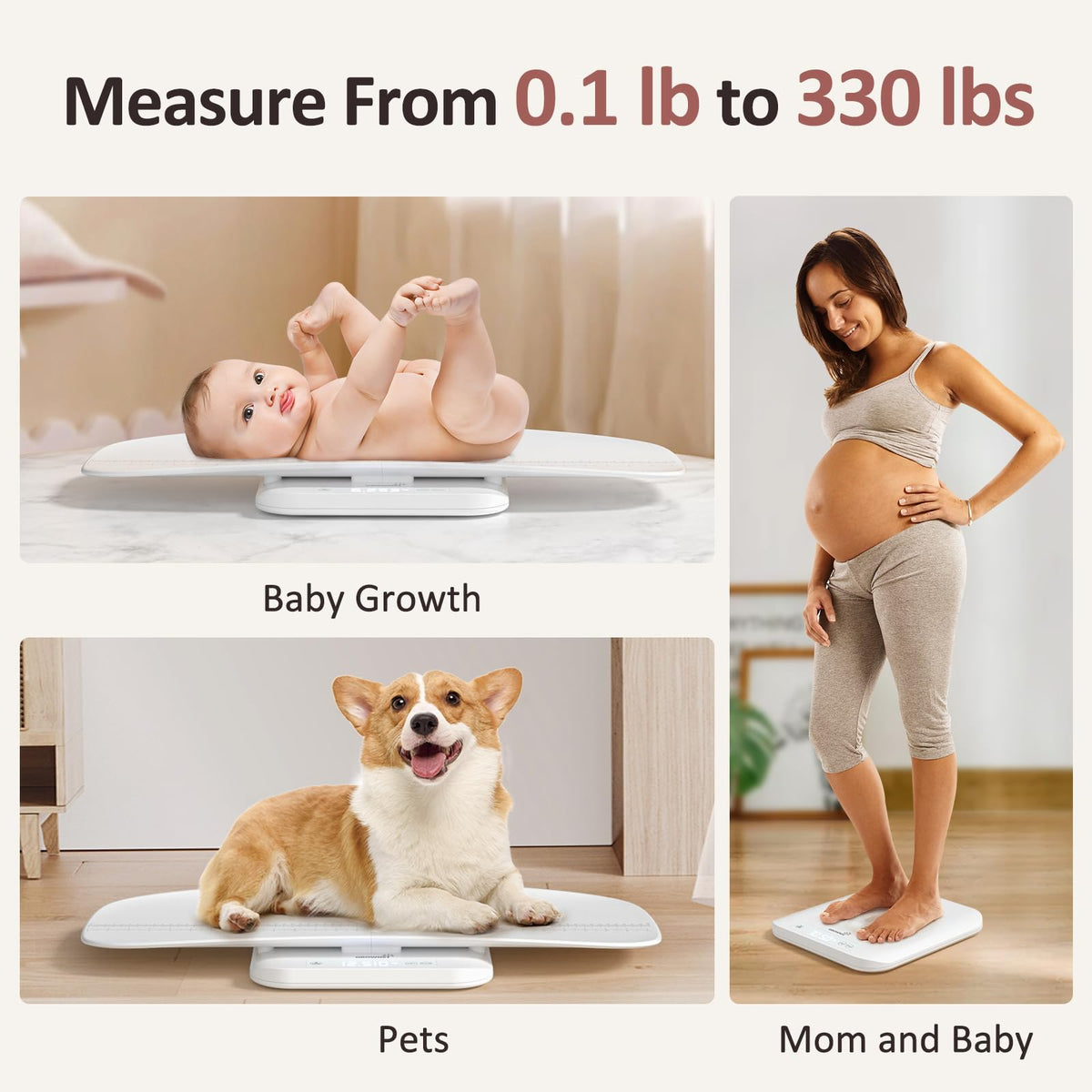White Digital Baby Scale & Pet Scale F355