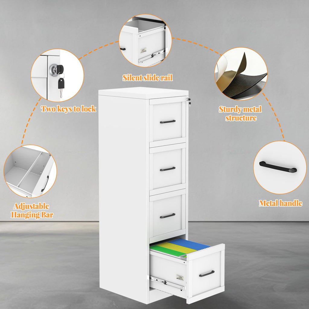 4 Drawer Metal File Cabinet with Lock K847188