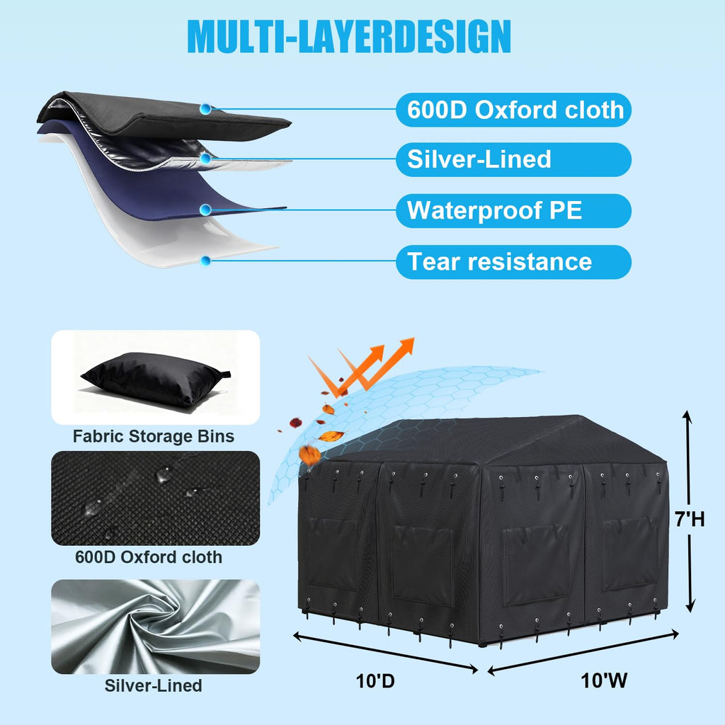 Waterproof Dog Kennel Cover with Transparent Window U609