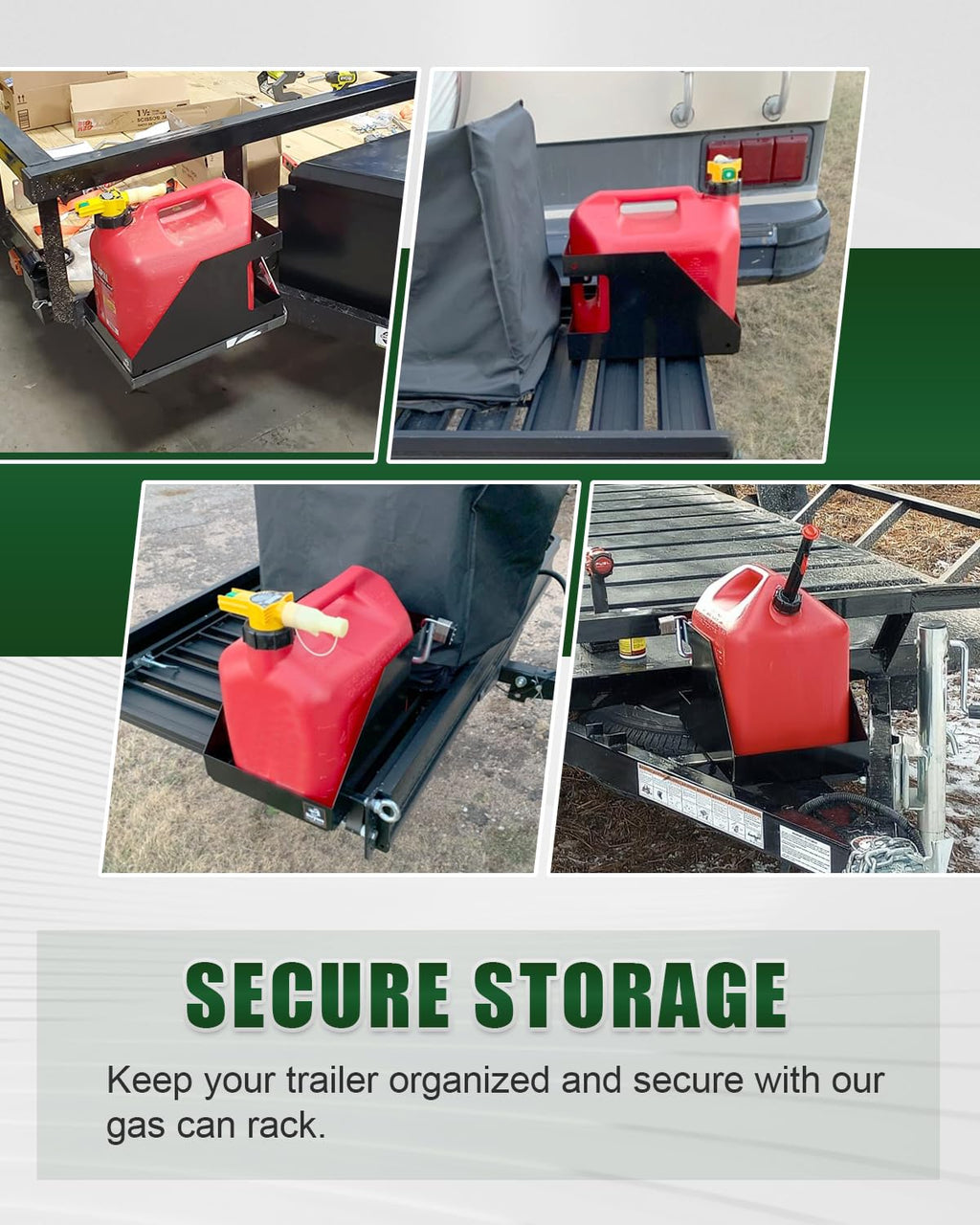 5 Gallon Fuel Gas Can Rack Holder with Lock V6090