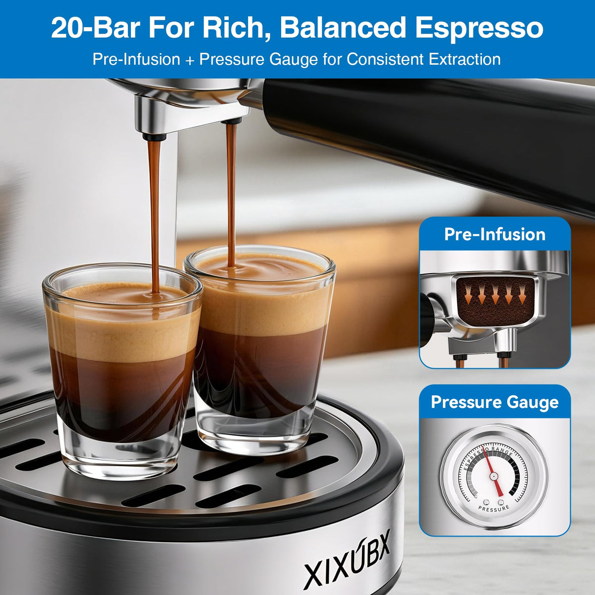 20 Bar Espresso Machine with Milk Frother V834304