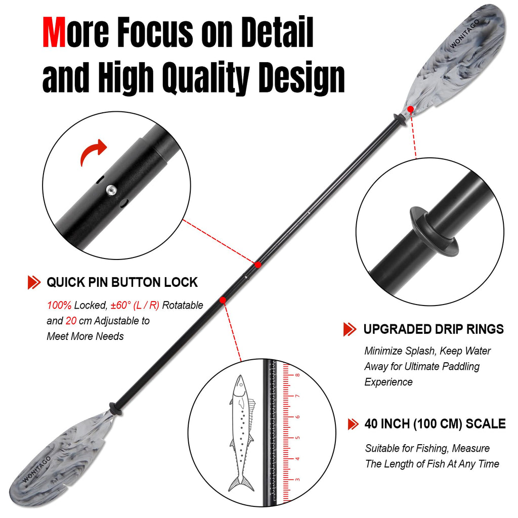 Adjustable Kayak Paddle with Leash U627