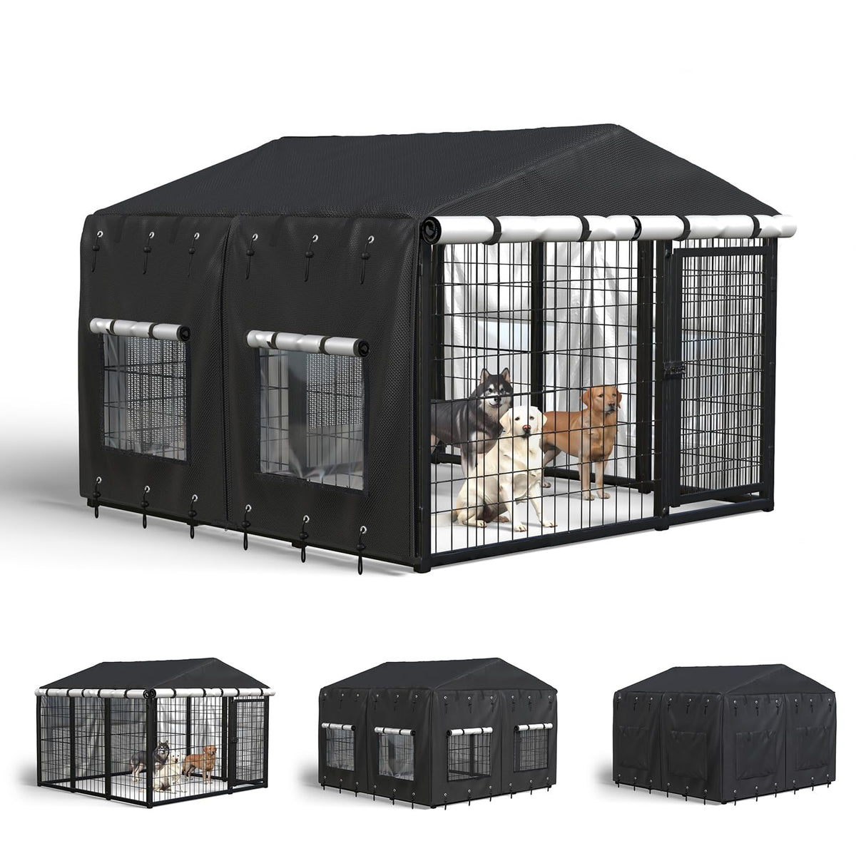 Waterproof Dog Kennel Cover with Transparent Window U609