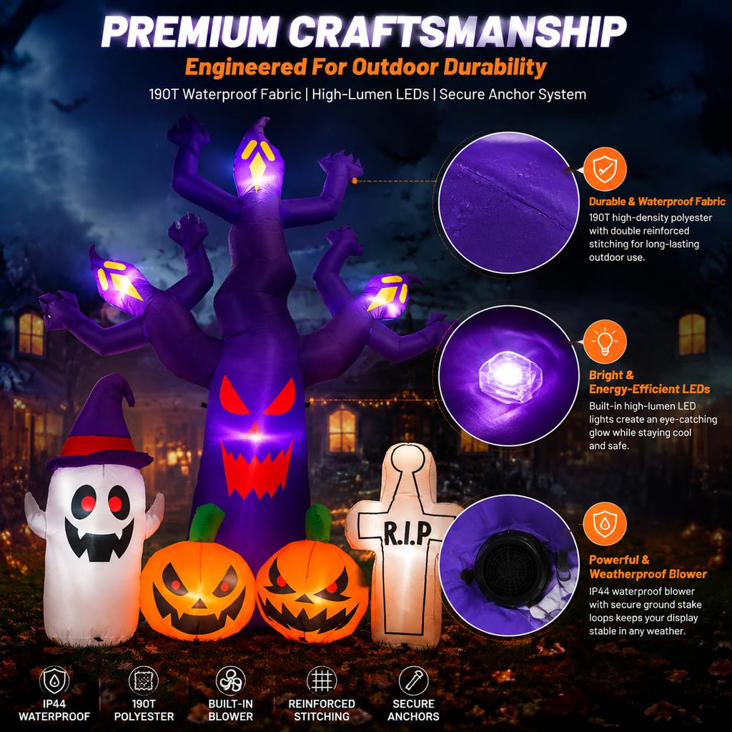 8FT Halloween Inflatables Tree with LEDs H10835