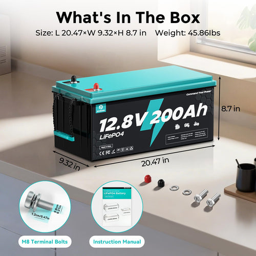 12V 200Ah LiFePO4 Battery W1605