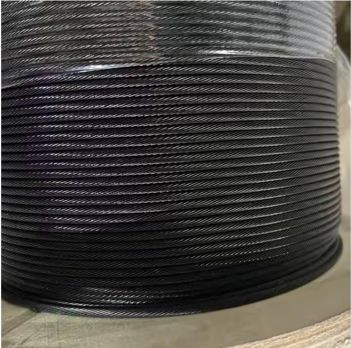 Black Oxide T316 Stainless Steel Cable 1/8'' 1x19 Wire P44879