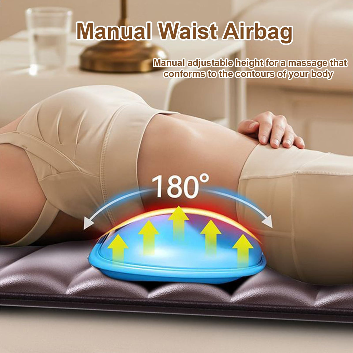 Brown Full Body Heating Massage Mat with Detachable Neck and Leg Massagers B399729