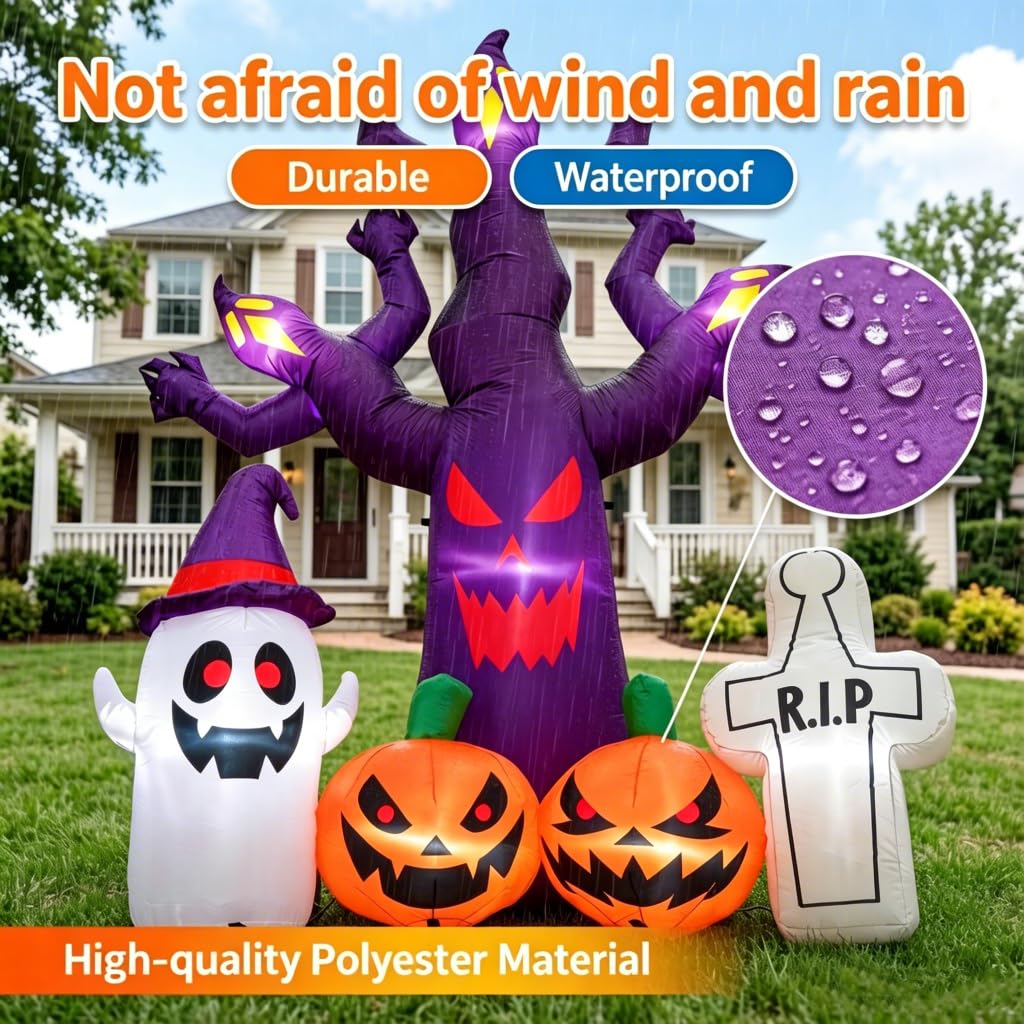 8FT Halloween Inflatables Tree with LEDs H10835