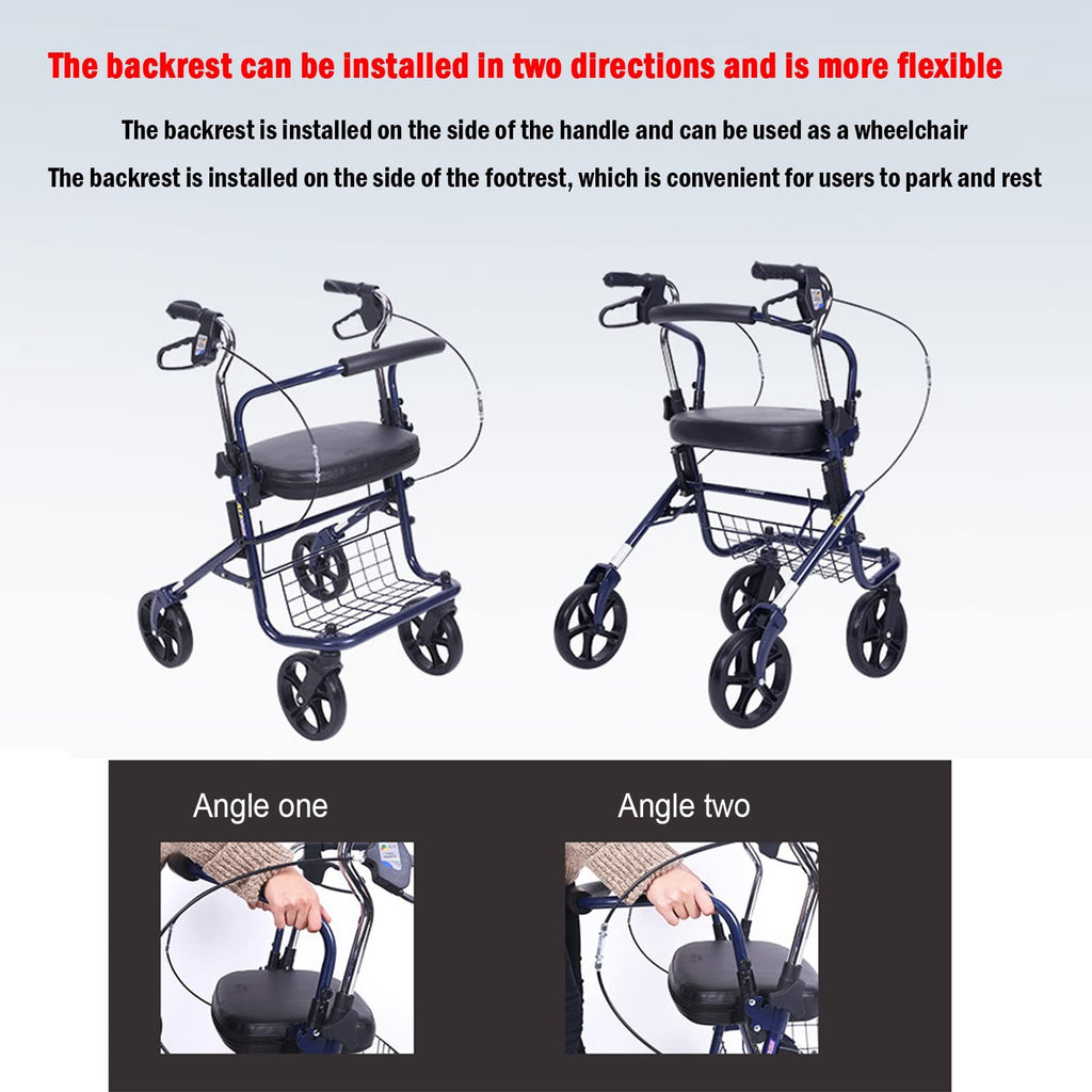 Upright Folding Rollator Walker with Seat F49549