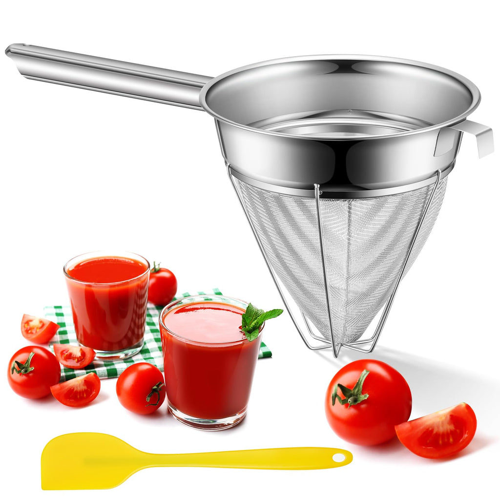8" Fine Mesh Strainer Set with Handle and Pestle R281