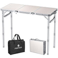 3ft Folding Camping Table, 3 Height Adjustable White E2453