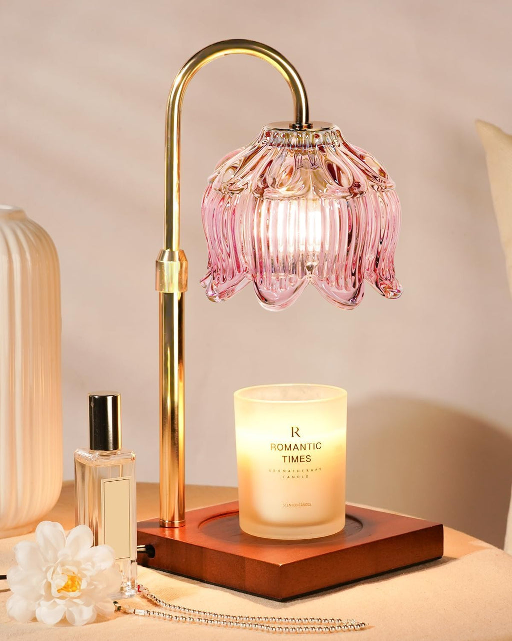 Pink Candle Warmer Lamp with Timer & Dimmer P114989