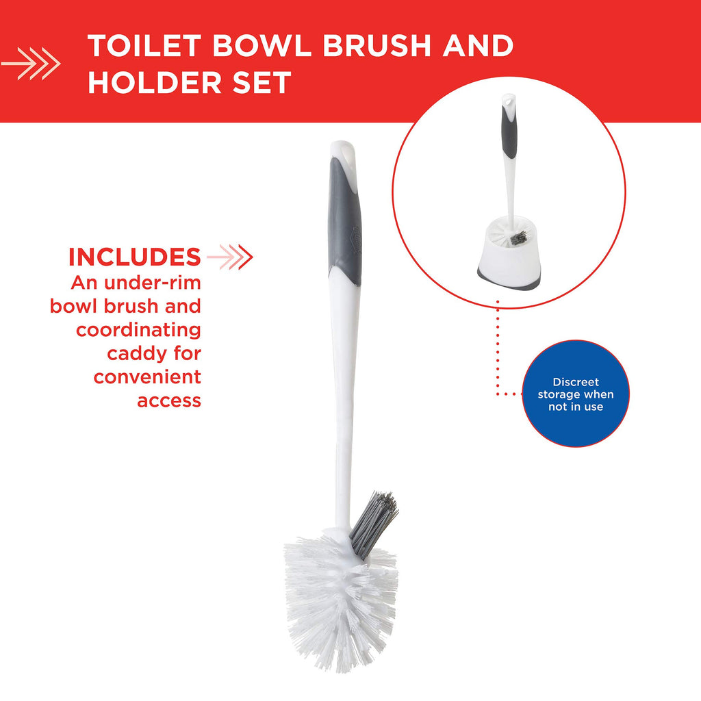 White Toilet Bowl Brush with Storage Caddy Q405