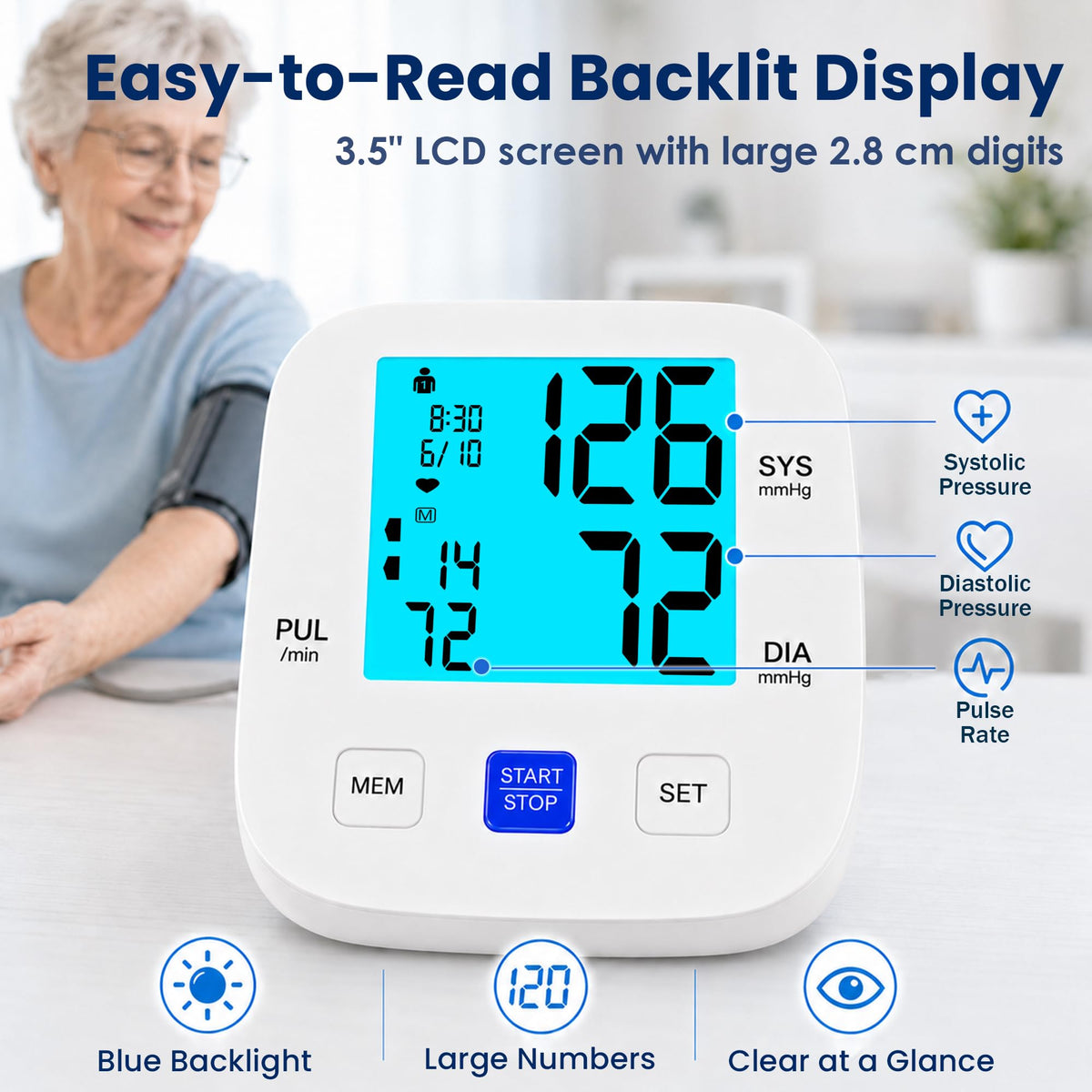 Upper Arm Blood Pressure Monitor with 8.7"-16.5" Cuff V67033