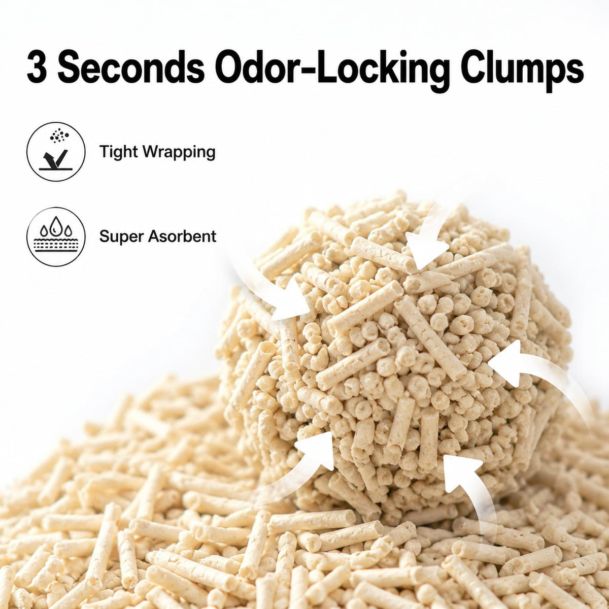 Tofu Cat Litter, Fast Clumping, 22.4 lb V545682