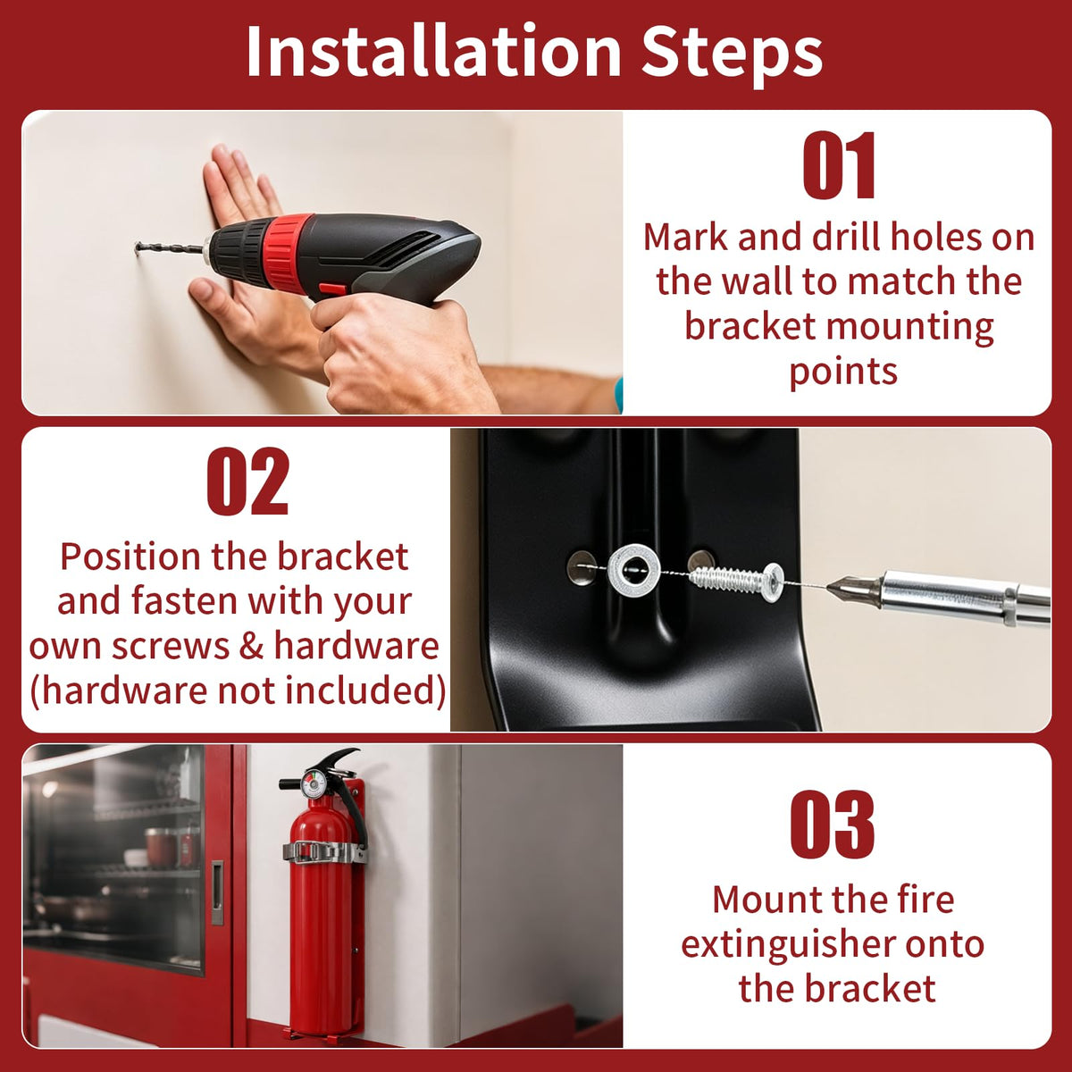 Fire Extinguisher Bracket Quick Release Anti-Vibration Mount Holder G59862
