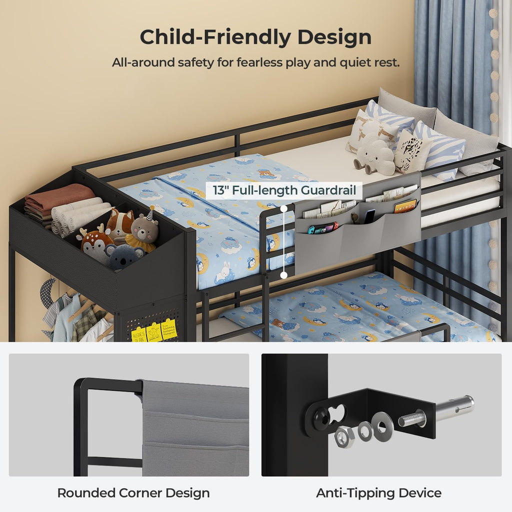 Triple Bunk Bed with 6 Storage Drawers O17388