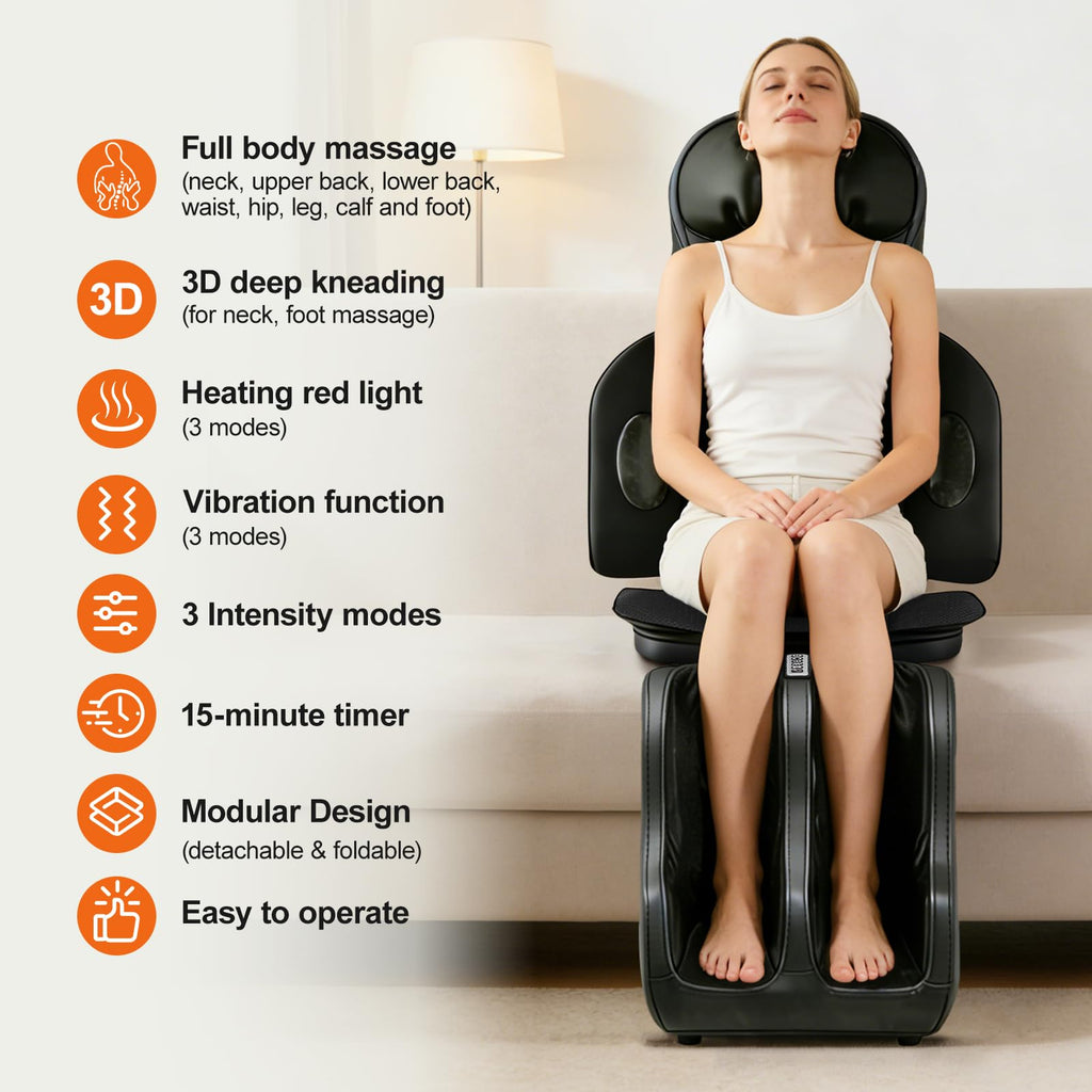 Full Body Massage Chair Pad with Neck Back Foot Shiatsu M297