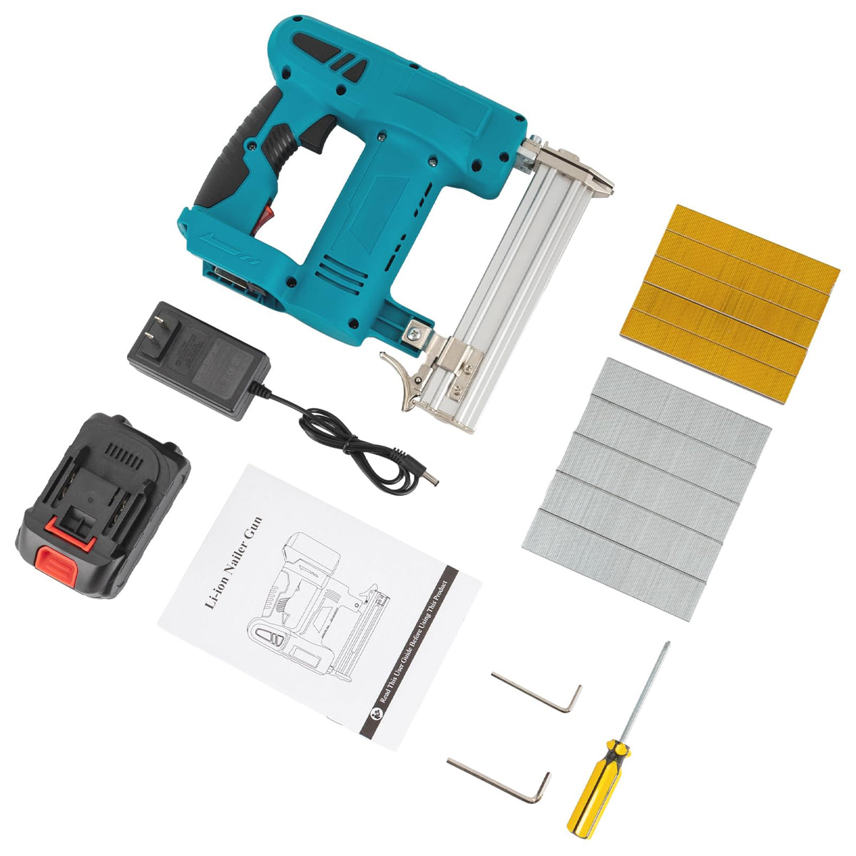 Cordless Battery Powered Brad Nailer Kit with Carrying Case X449189