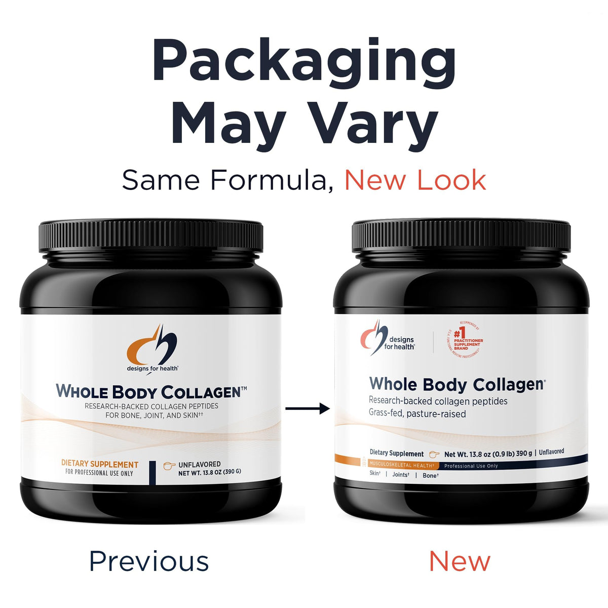 Hydrolyzed Collagen Peptides Powder Unflavored 30 Servings D96549