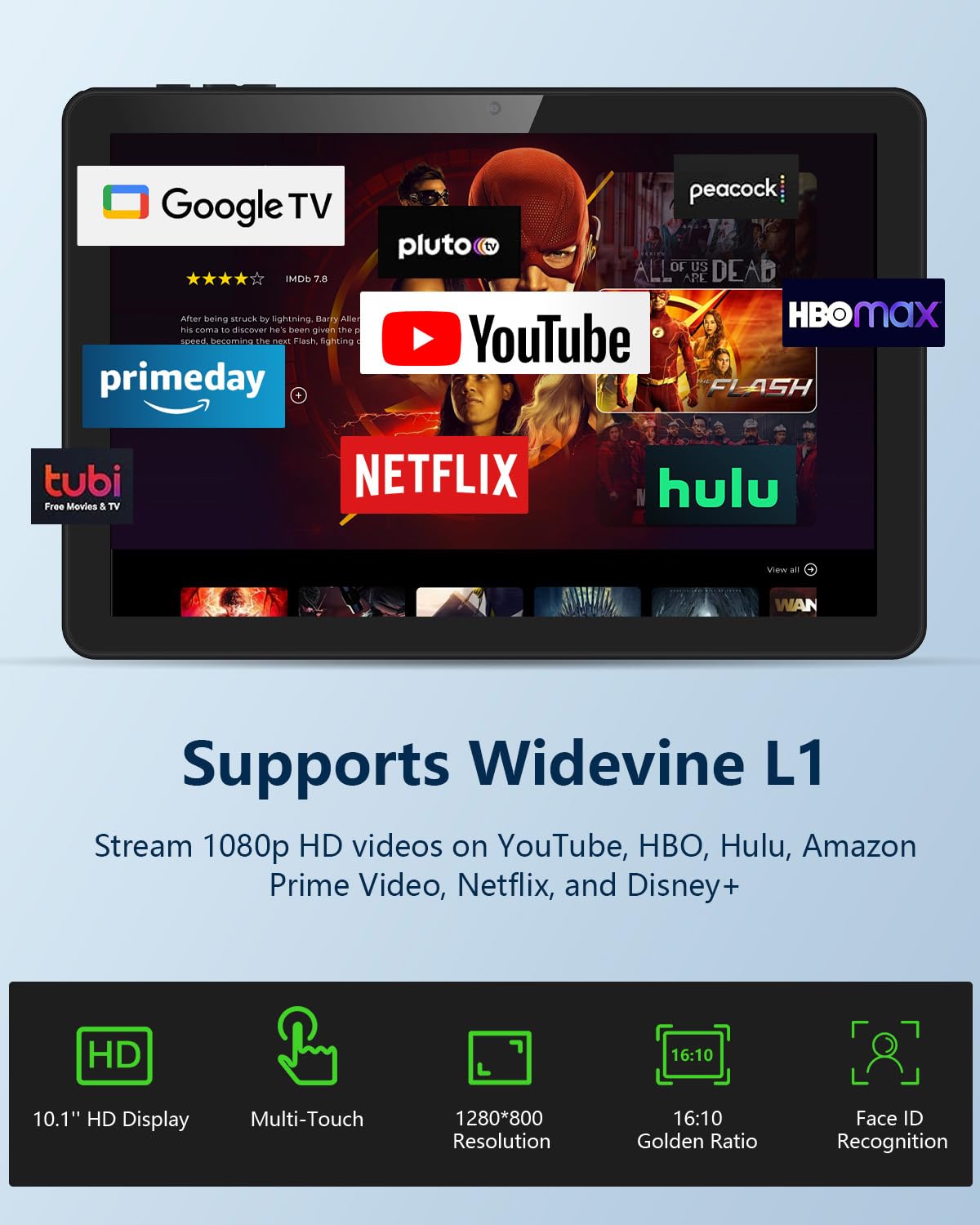 10 inch Tablet with 26GB RAM 128GB ROM 7000 mAh I3826