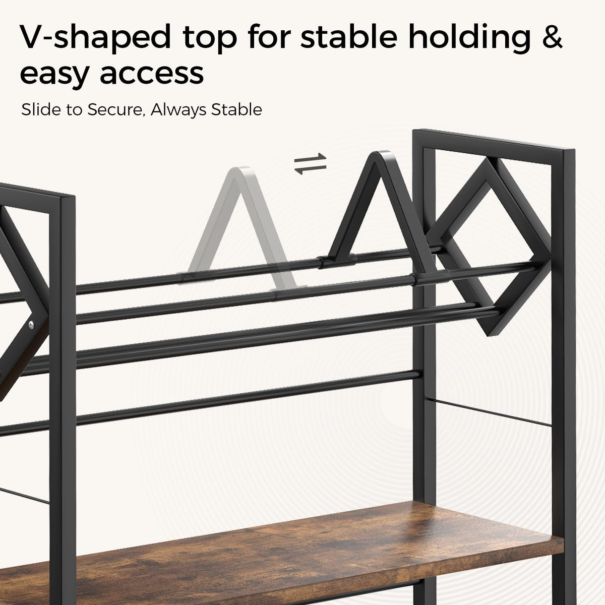 3-Tier Wooden and Metal CD Storage Rack N290