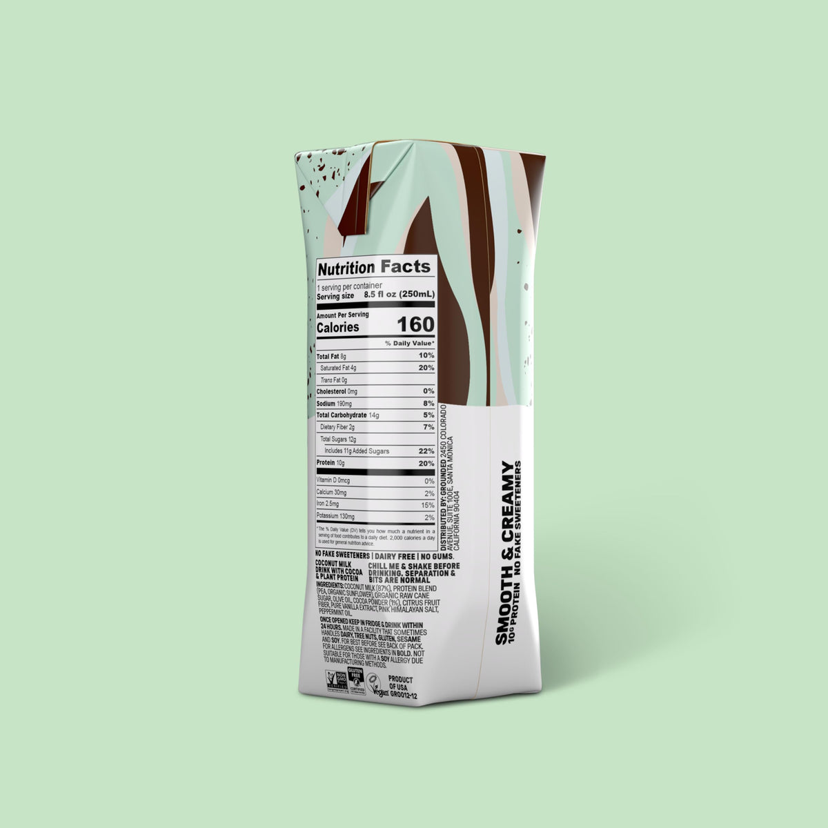 Mint Chocolate Milk, Dairy Free, 10g Protein, 8.5 fl oz, 12 Pack X861