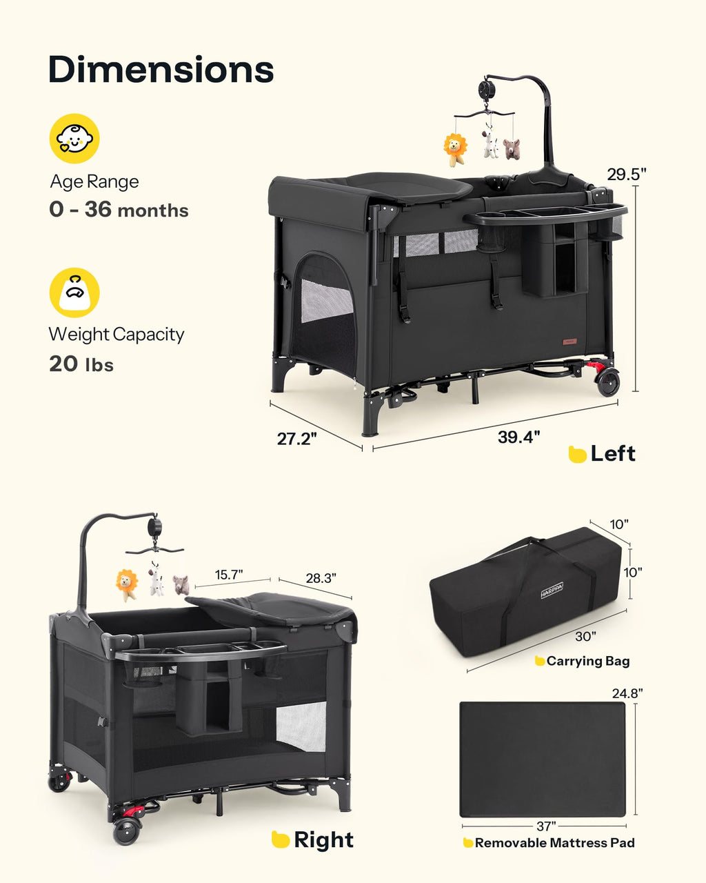 6 in 1 Foldable Playard J9644