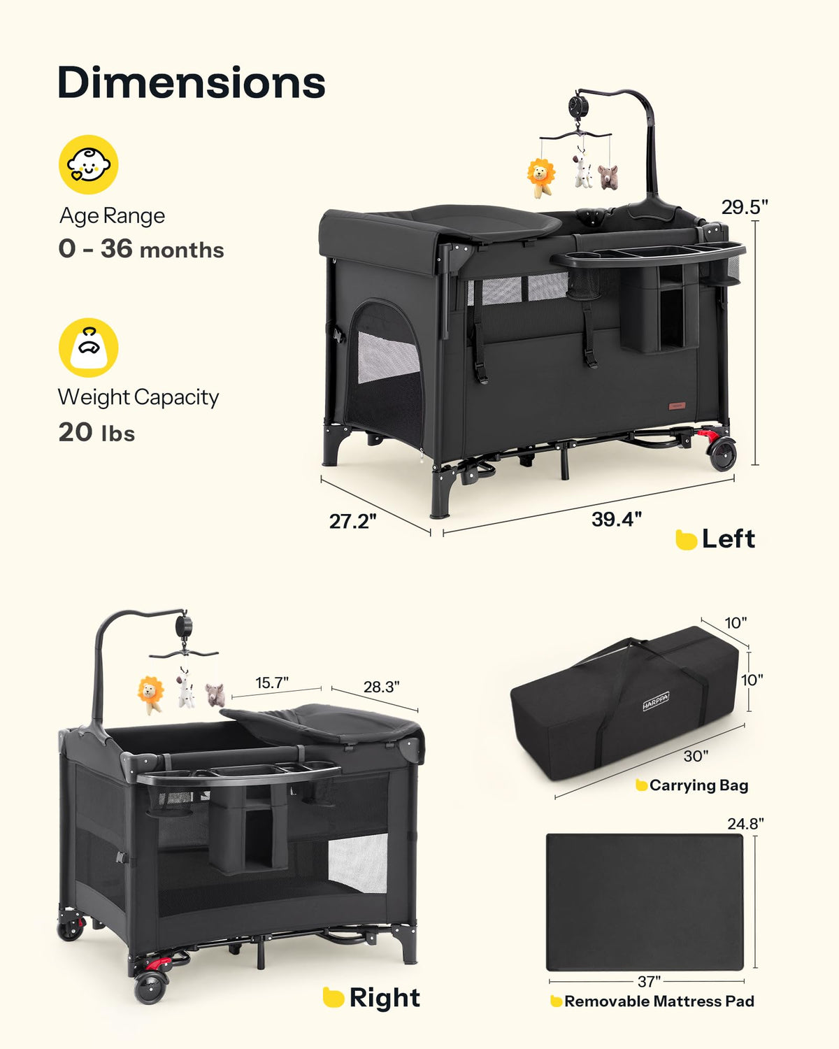 6 in 1 Foldable Playard J9644