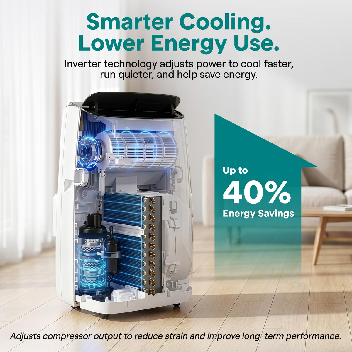 12000 BTU Inverter Portable Air Conditioner & Heater with Wi-Fi F589