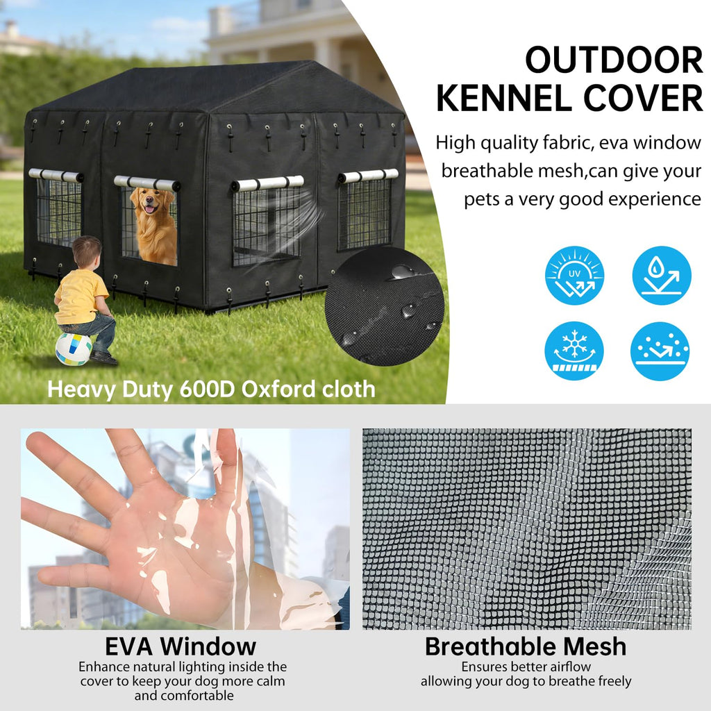 Waterproof Dog Kennel Cover with Transparent Window U609