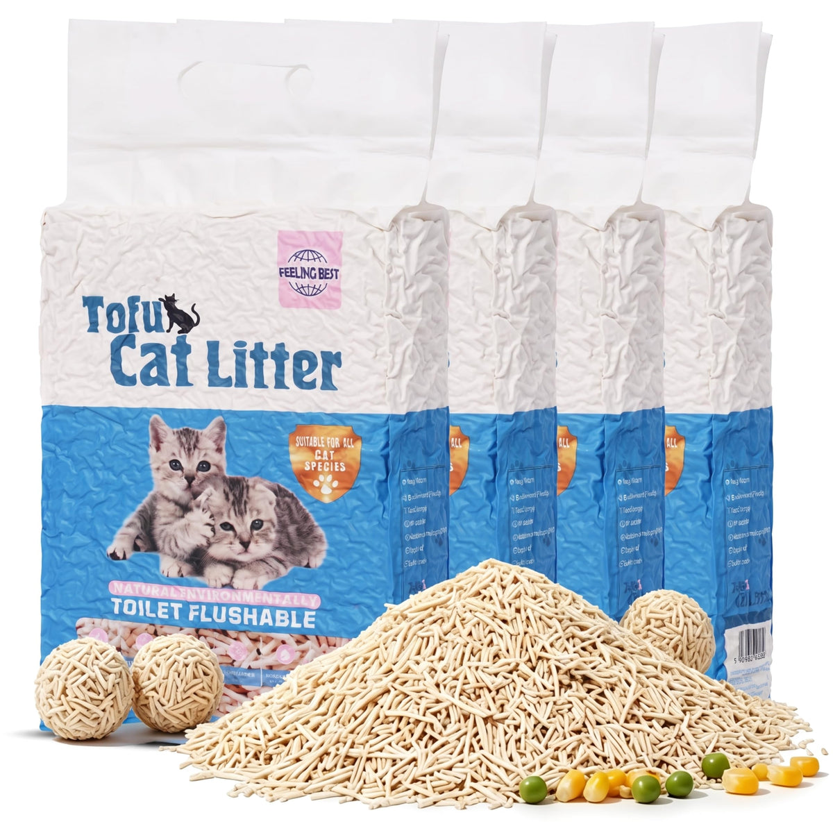 Tofu Cat Litter, Fast Clumping, 22.4 lb V545682