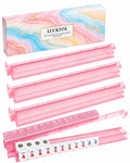 Pink Glitter Acrylic Mahjong Racks with Pushers Set of 4 F9773