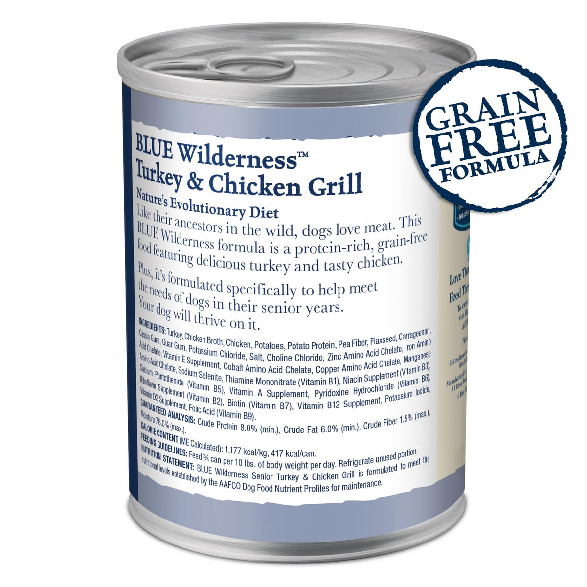 High Protein Wet Food for Senior Dogs, Turkey & Chicken, 12.5-oz Cans, Pack of 24 Y3896
