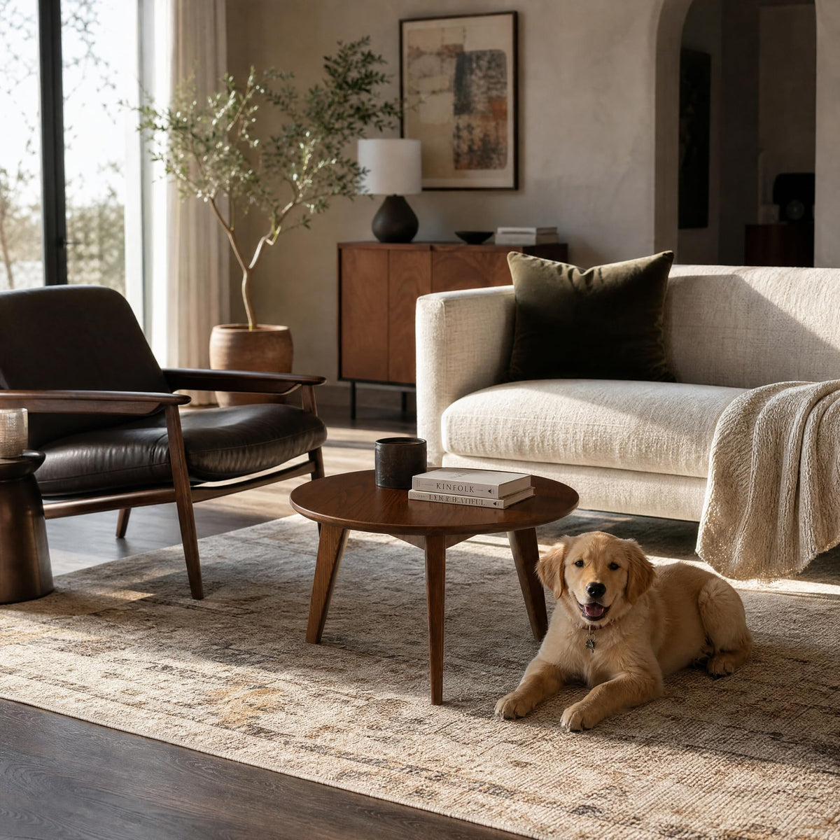 Solid Wood Round Coffee Table G215