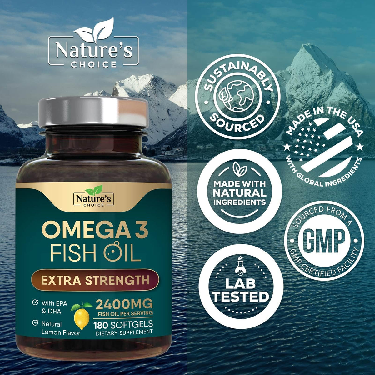 Omega 3 Fish Oil 2400mg Softgels Q600