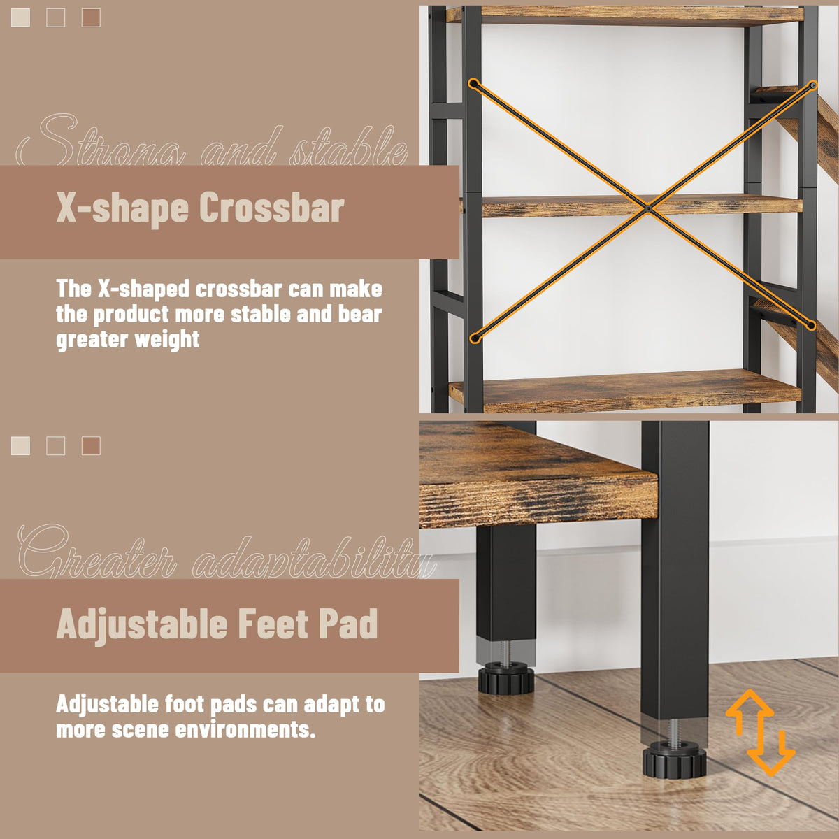 70x70 5 Tier Wooden Bookcase with 17 Open Shelf Z84737