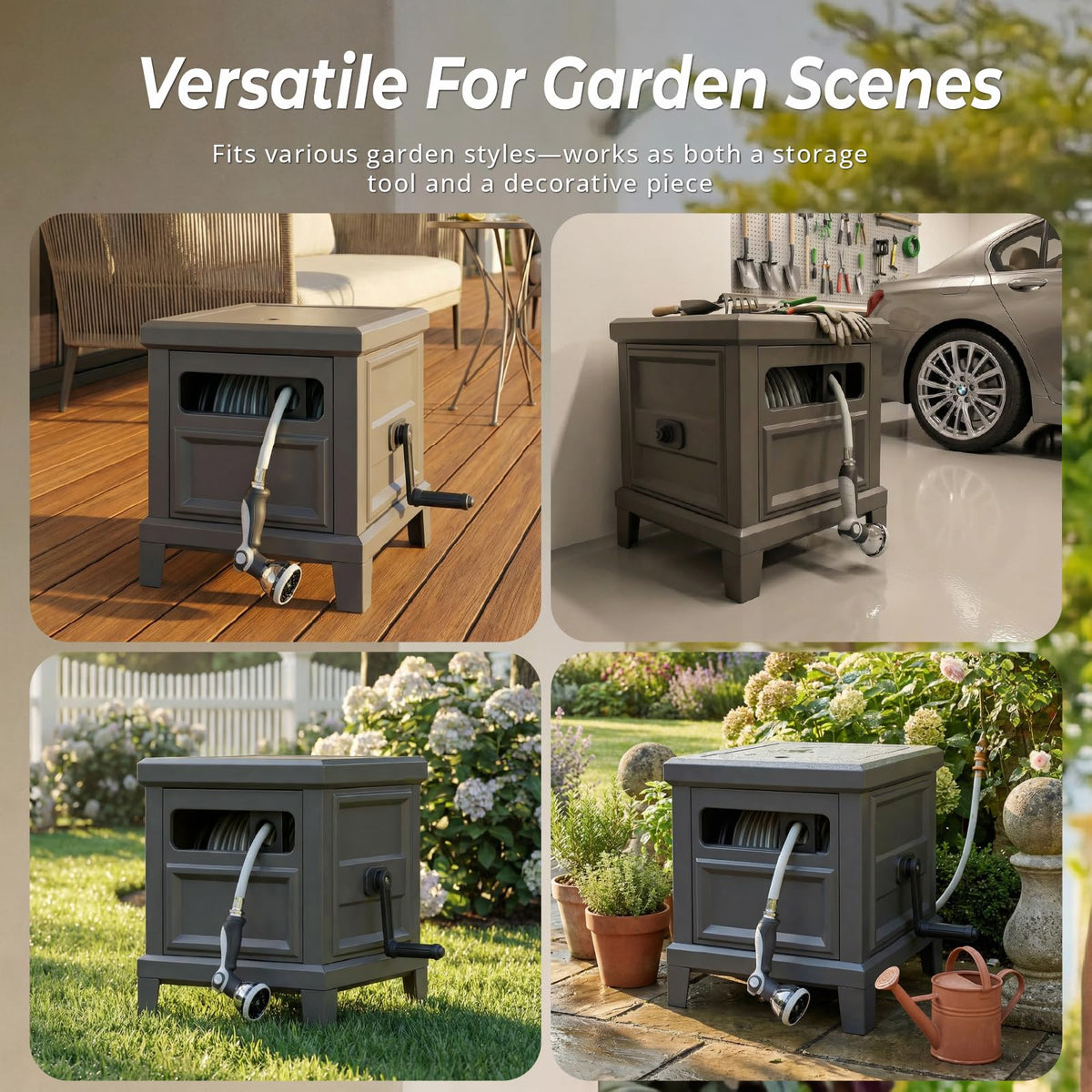 Heavy Duty Steel Garden Hose Reel Deck Box R719624
