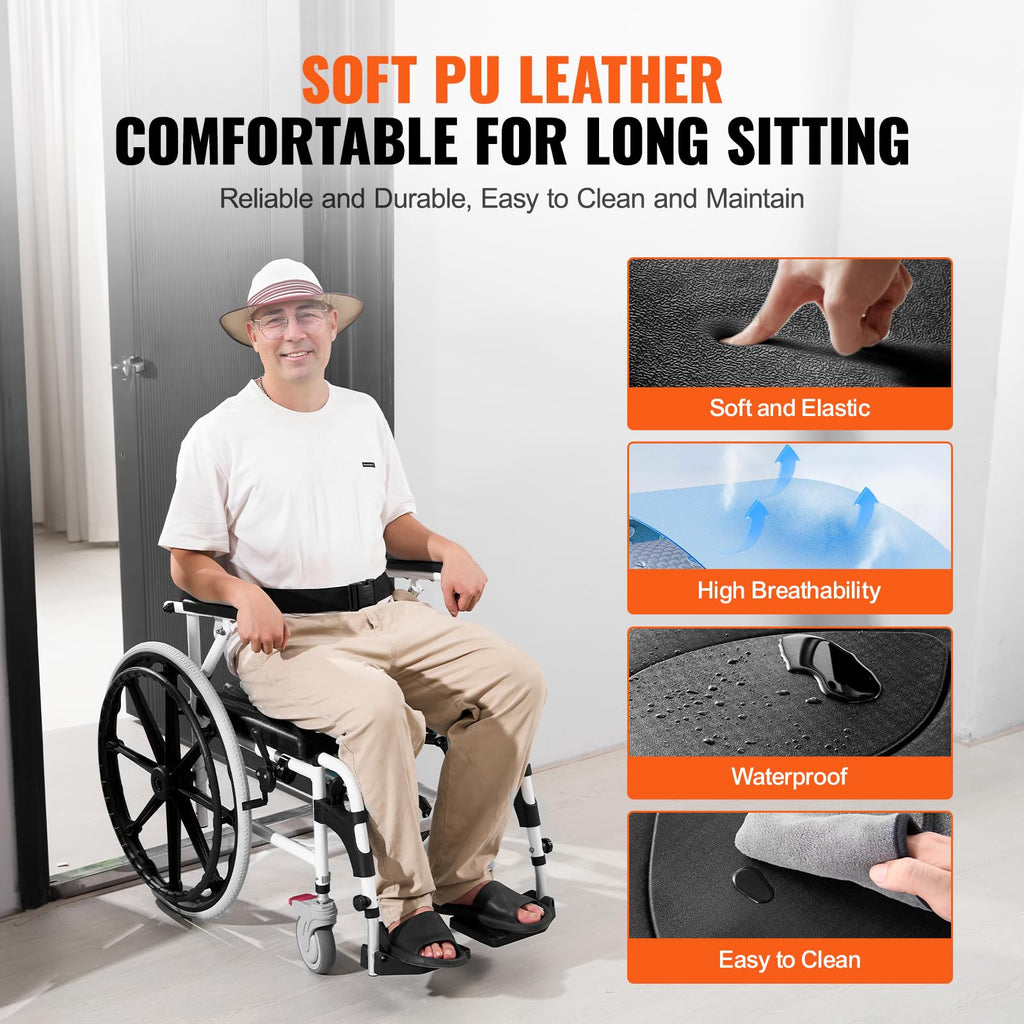 17.5in Adjustable Aluminum Shower Wheelchair with Brake X90646