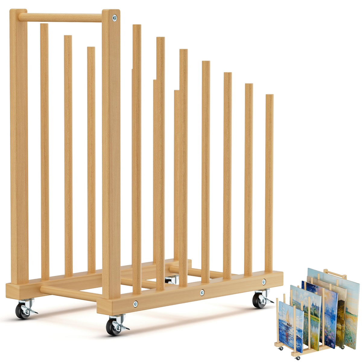 Canvas Storage Rack with Wheels and Handle P31339