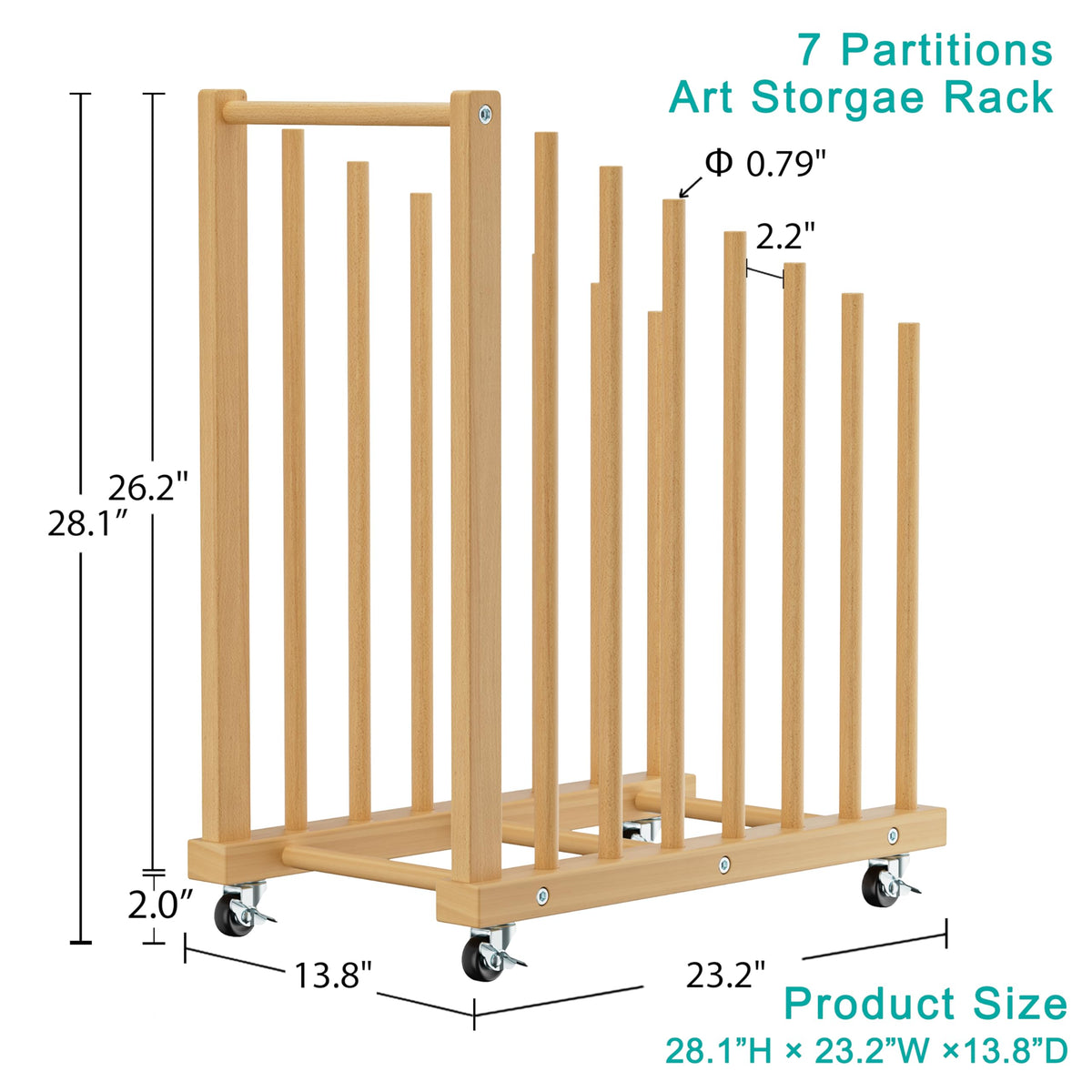 Canvas Storage Rack with Wheels and Handle P31339