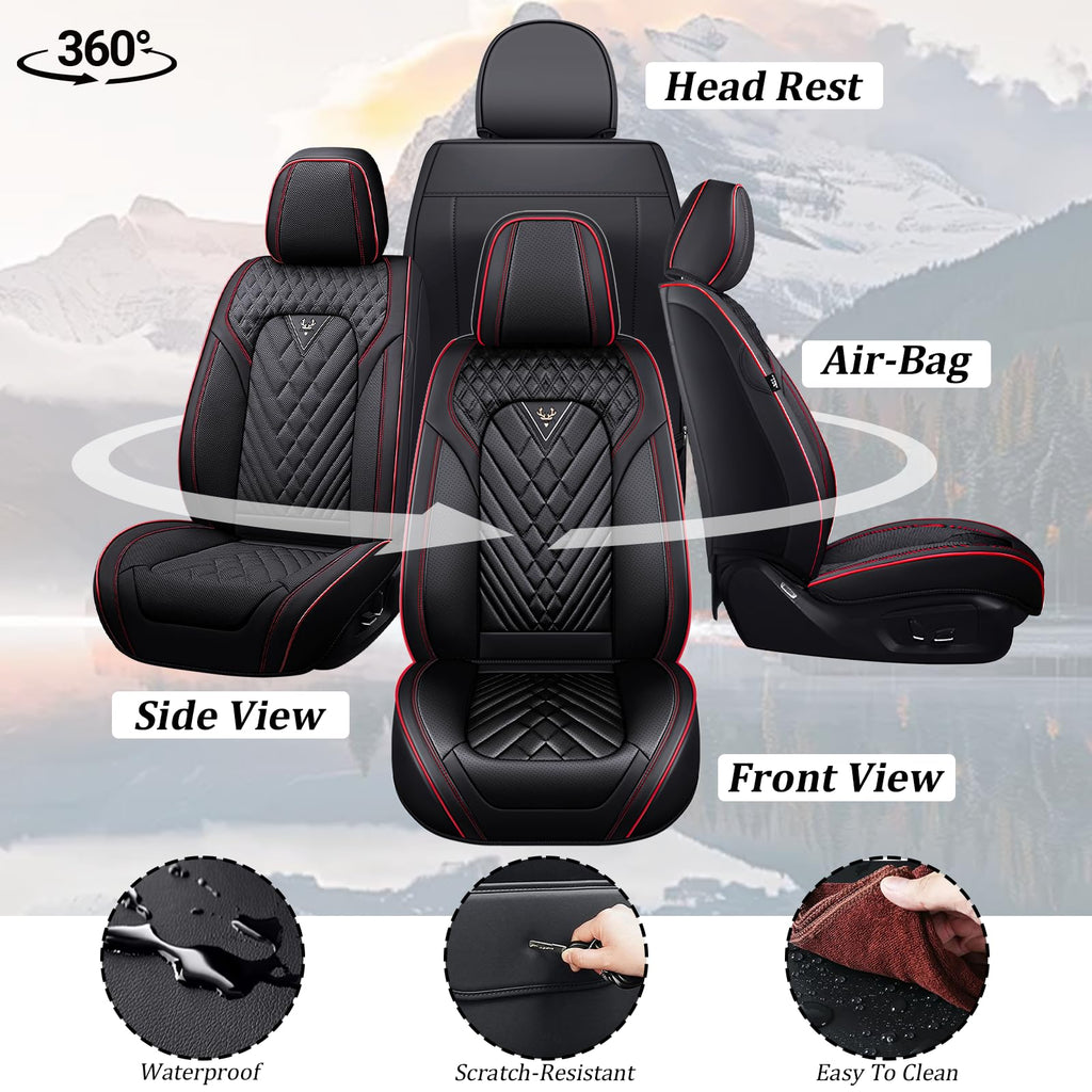 Waterproof Nappa Leather Full Set Car Seat Covers O97788