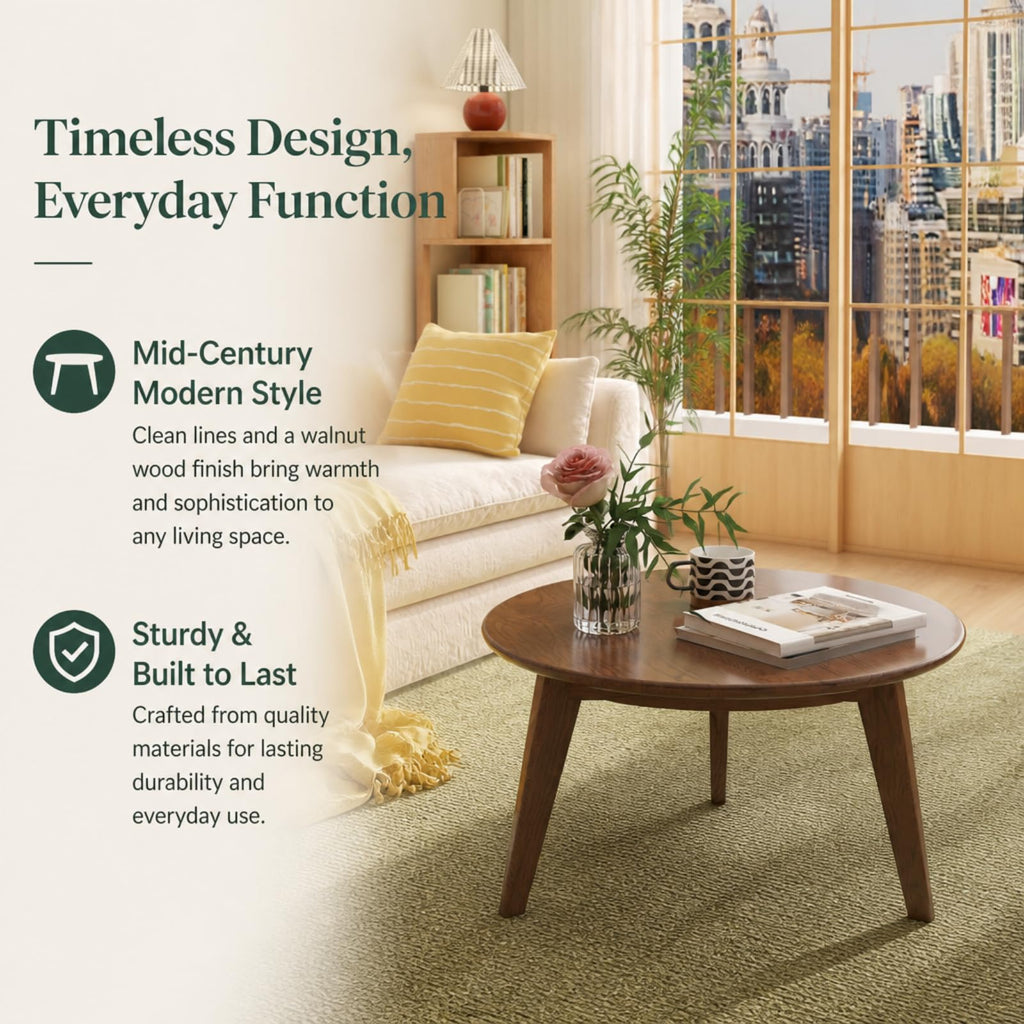 Solid Wood Round Coffee Table G215