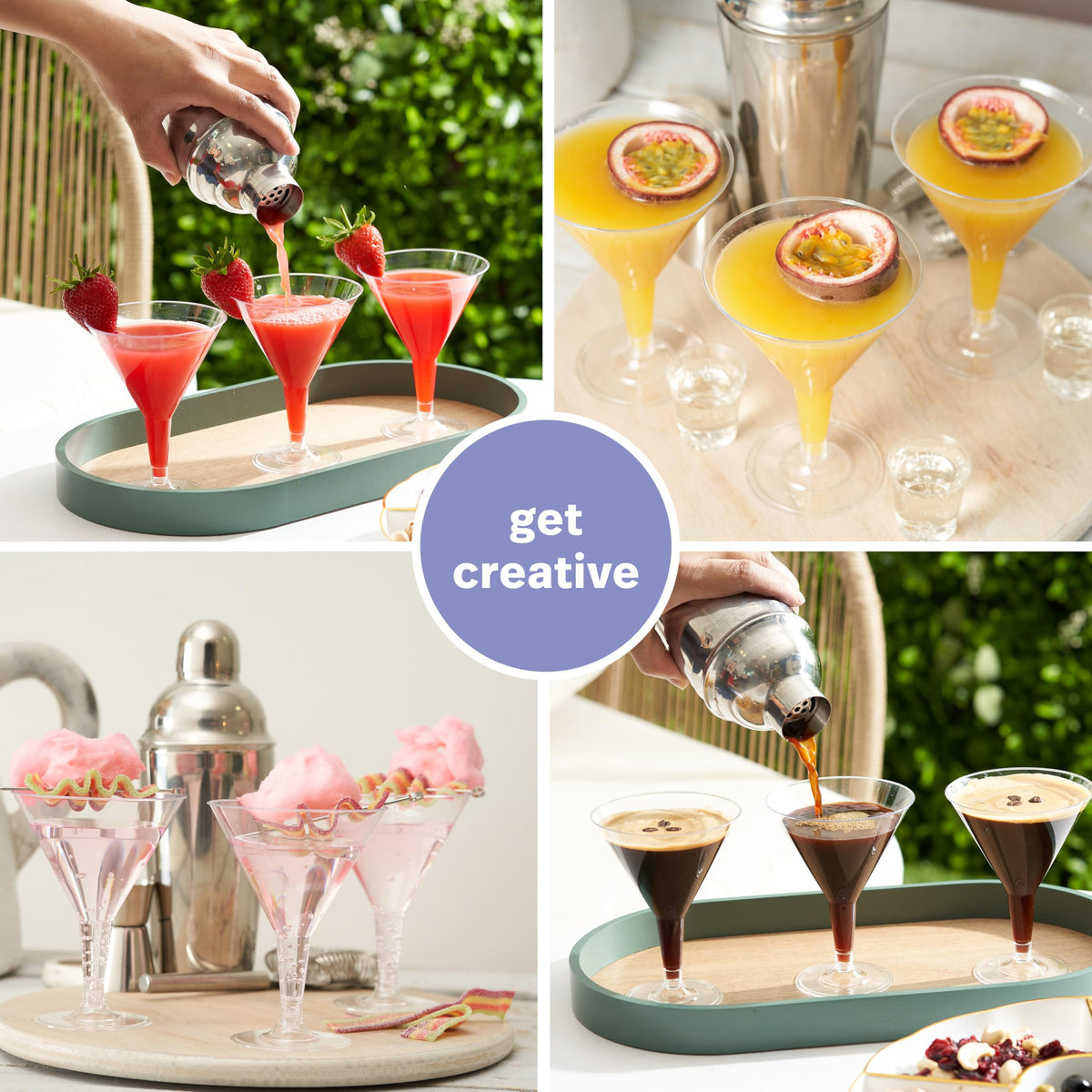 24 Oz Plastic Martini Cocktail Glasses H758