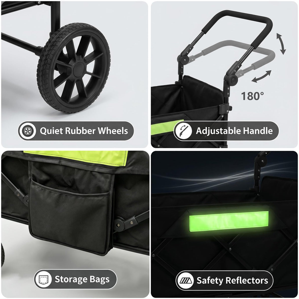 Dual-Entry Dog Wagon with Thick Mat & Lift Harness L839061
