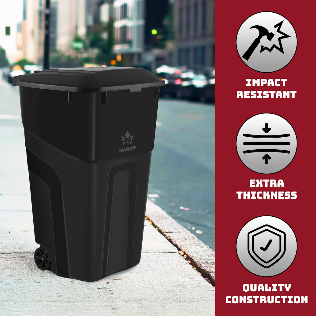 32 Gallon Wheeled Outdoor Garbage Can with Lid T7213