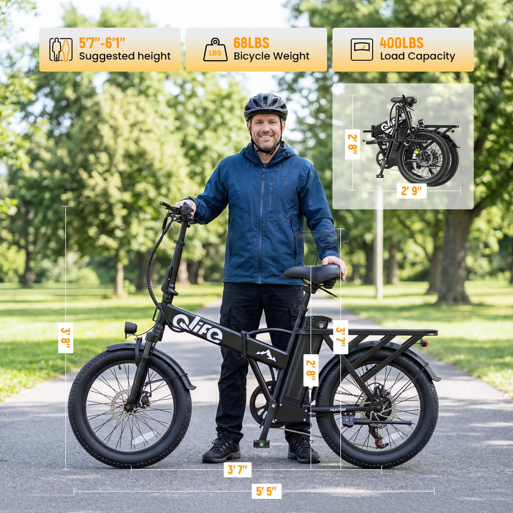 Foldable Electric Bike with 20" Fat Tires S67177