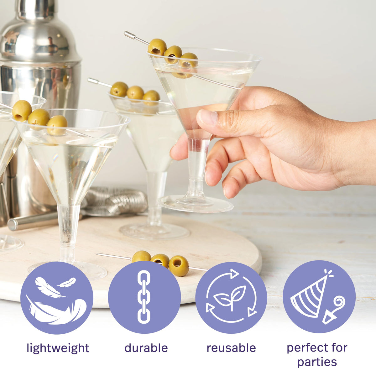 24 Oz Plastic Martini Cocktail Glasses H758