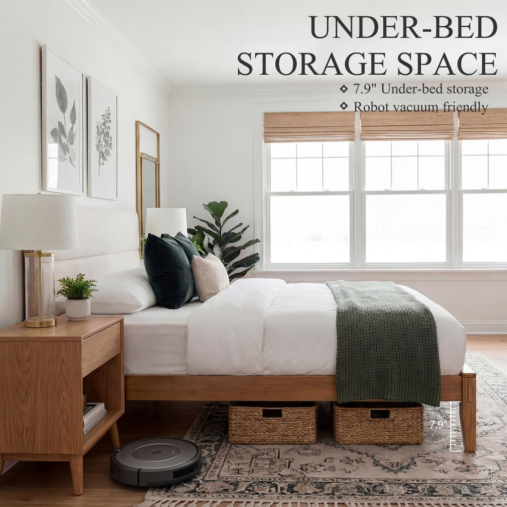 Solid Bamboo Queen Size Bed Frame with Headboard Z794