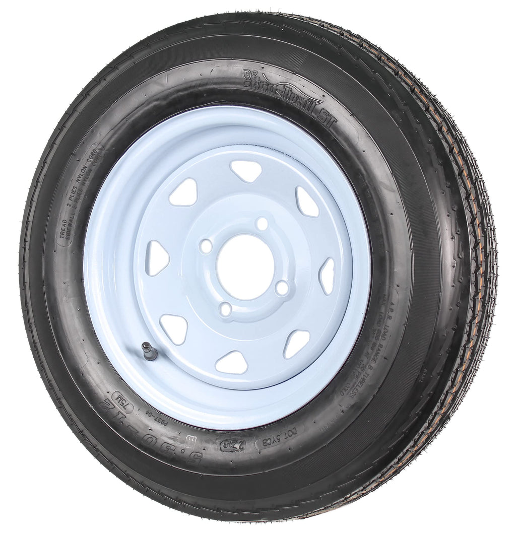 Trailer Tire Rim Assembly 5.30-12 Load B 4 Lug White C53875